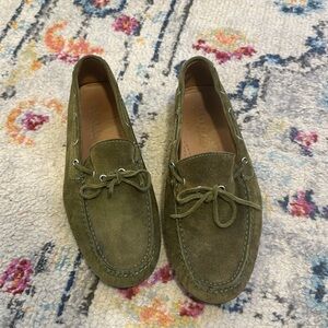 Ralph Lauren collection suede green moccasin loafers